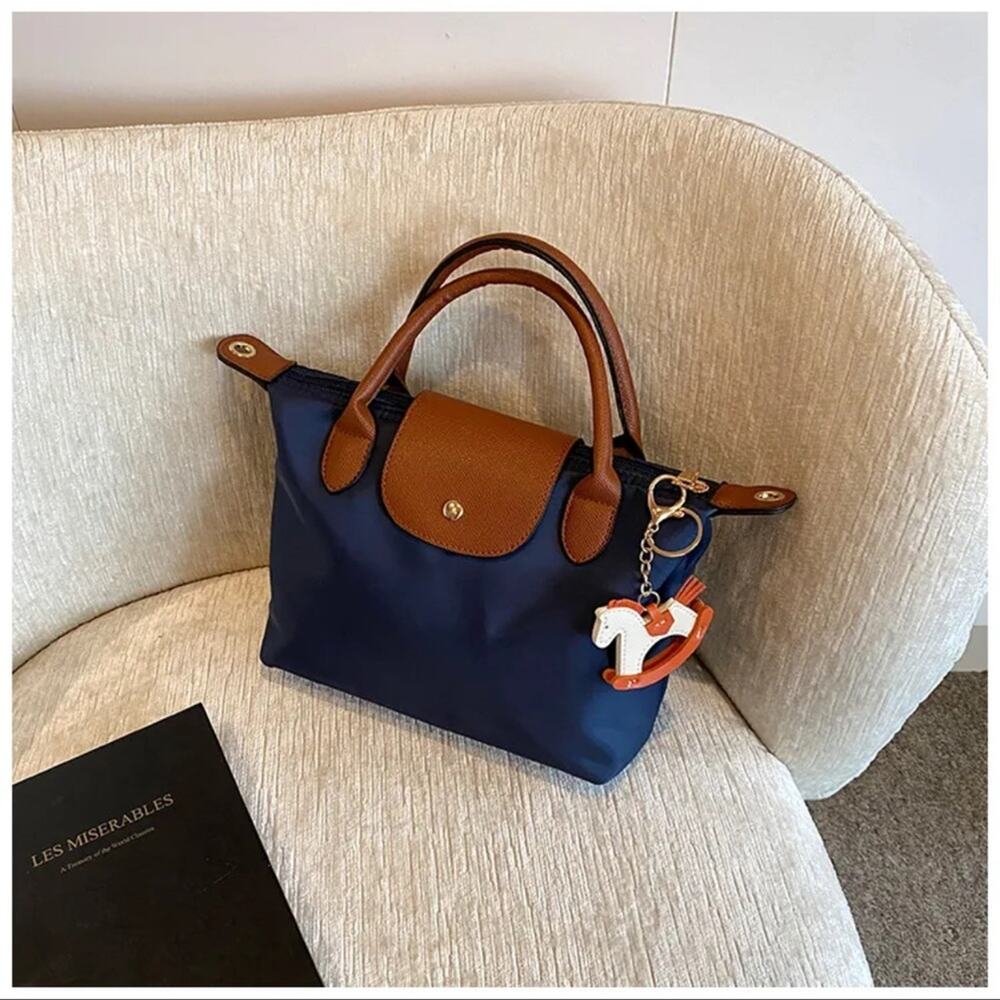 Navy and Brown Shoulder Crossbody Bag - Picture 2 of 6